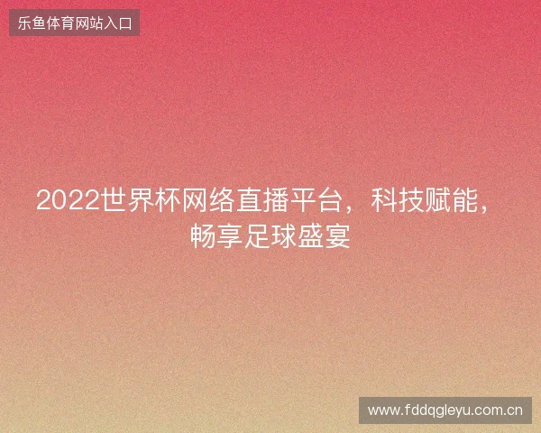 2022世界杯网络直播平台，科技赋能，畅享足球盛宴